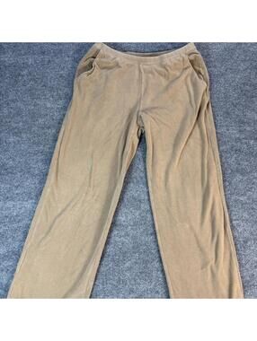Vintage L.L. Bean Women's Medium Tan Corduroy Relaxed Wide Leg Pants - Casual